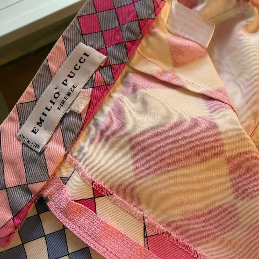Emilio Pucci Pink Geometric Print A-Line Skirt - Picture 3 of 3